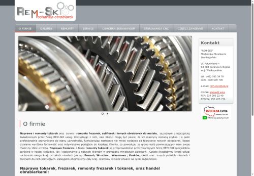 Jan Biegański REM-SKI Mechanika Obrabiarek